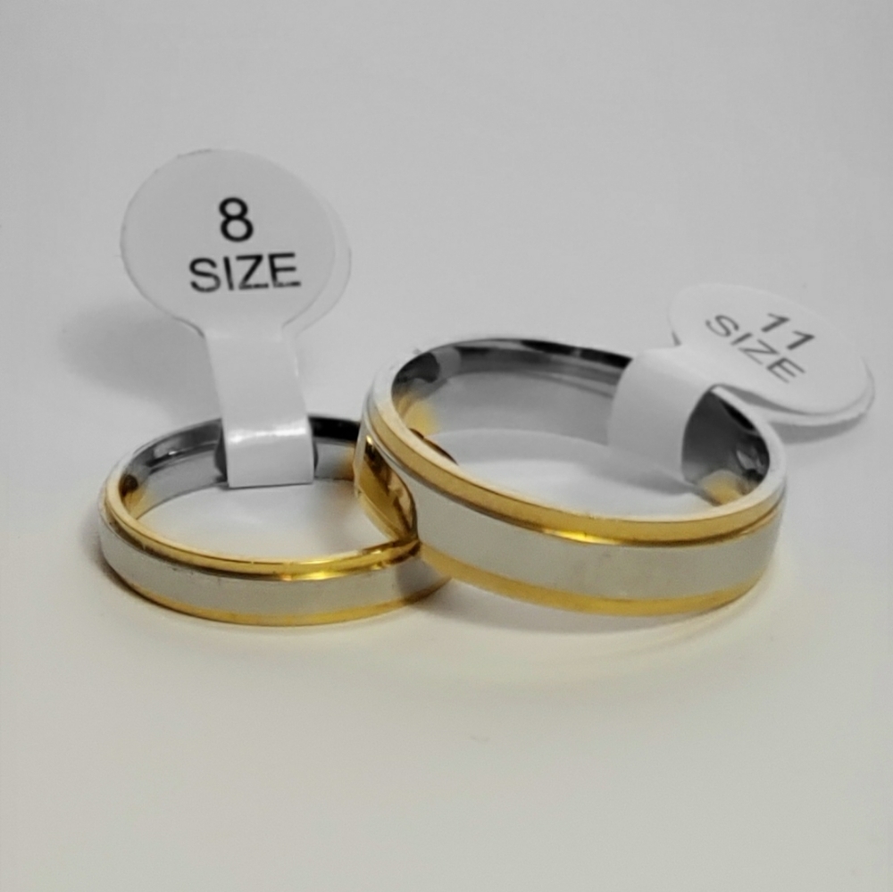 Couple's Stainless Steel rings size 8 and 11
